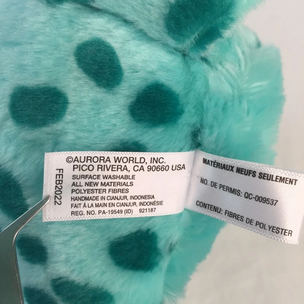 Aurora Destination Nation Leopard Plush 11in Teal Spotted Glitter‎ Eyes 2022